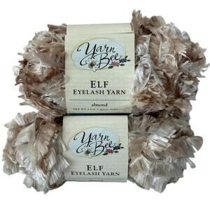 Yarn Bee Elf Eyelash Yarn Almond 90197 1.8 oz 59 Yards Polyester 2 Pack